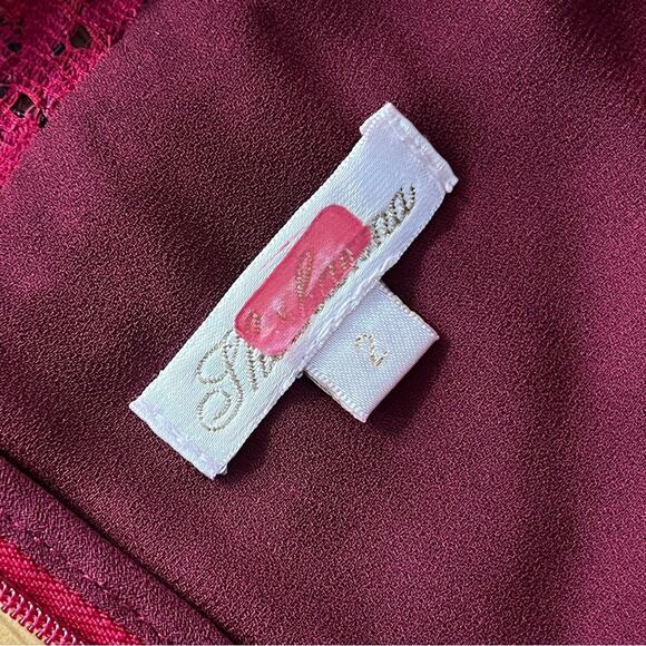 Shoshanna Garnet Illusion Lace Sheath dress red - 2 - Picture 12 of 13